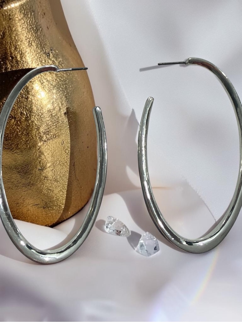 Silver Open Hoop Earrings